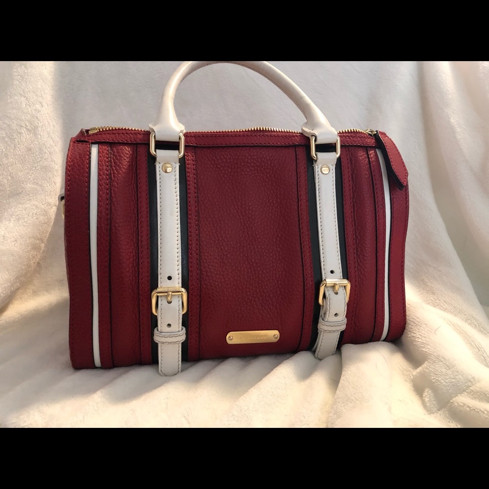 Authentic Burberry Satchel Red & White